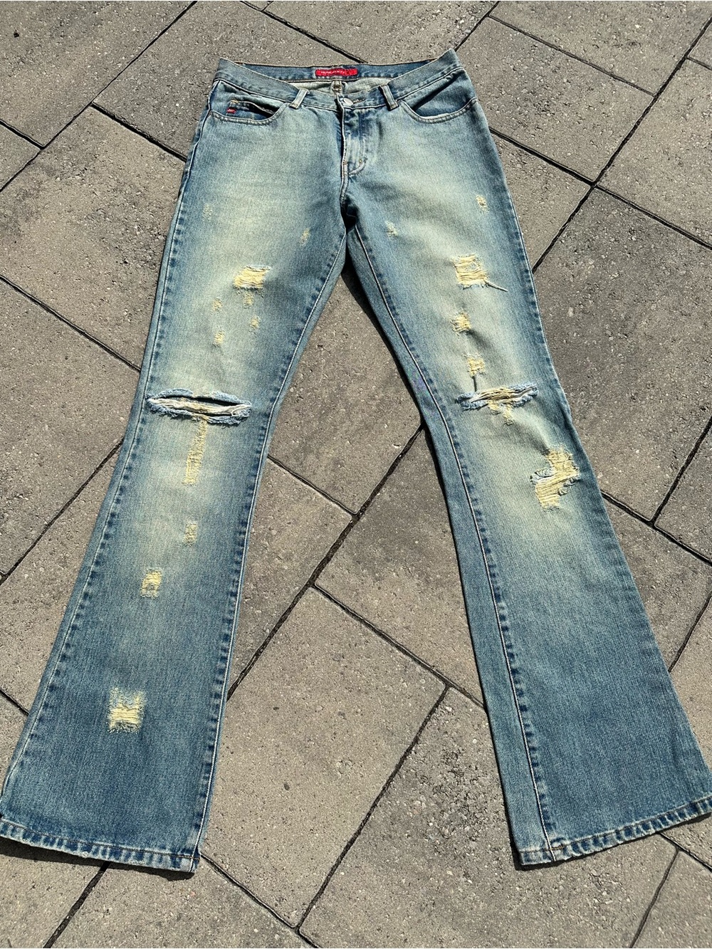 Y2K Vtg Miss Sixty Jeans ,Distressed flare/bootcut sz 27